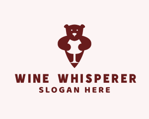 Sommelier - Bear Wine Bar logo design