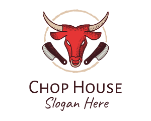 Chop - Bull Chophouse Knife logo design