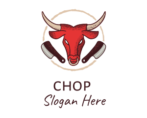 Bull Chophouse Knife logo design