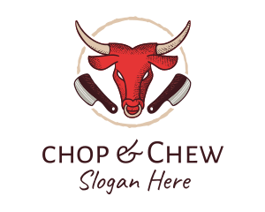 Bull Chophouse Knife logo design