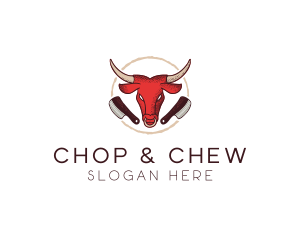 Bull Chophouse Knife logo design