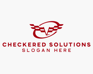 Checkered - Motorsports Racing Letter V logo design