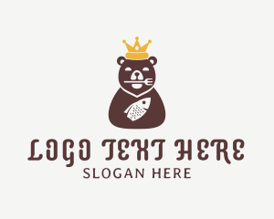 Bear - Crown Fish Bear logo design