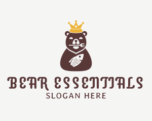 Bear - Crown Fish Bear logo design