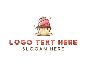 Baker - Sweet Cupcake Dessert logo design