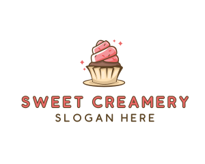 Sweet Cupcake Dessert logo design