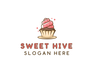 Sweet Cupcake Dessert logo design