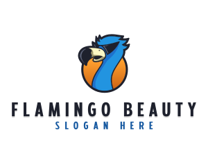 Sunglasses Flamingo Bird logo design