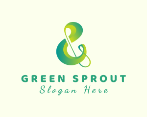 Green Ampersand Lettering logo design