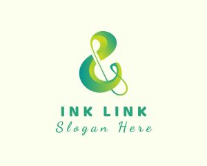 Ligature - Green Ampersand Lettering logo design