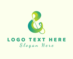 Lettering - Green Ampersand Lettering logo design
