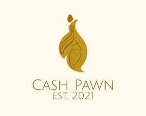 Pawn - Brown Leaf Earring logo design