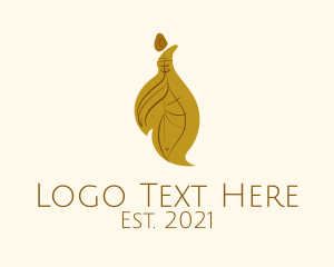 Feminine - Brown Leaf Earring logo design