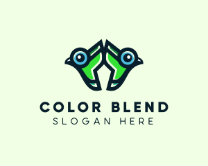 Couple Chameleon Head logo design