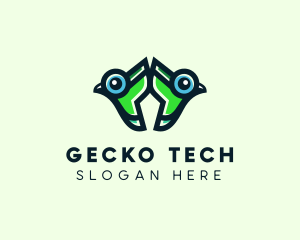 Gecko - Couple Chameleon Head logo design
