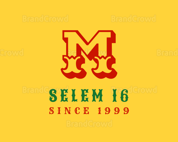 Mexican Cowboy Letter M Logo