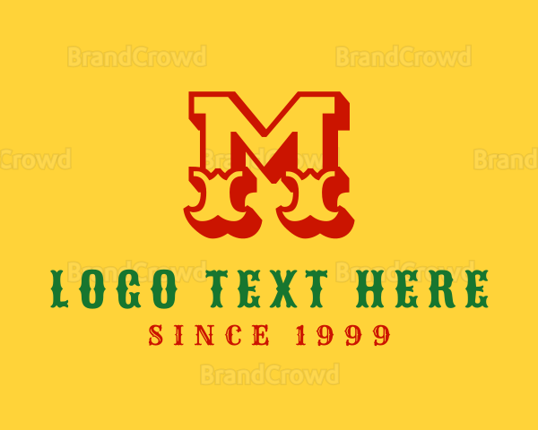 Mexican Cowboy Letter M Logo