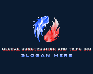 Refrigeration - Fire Ice Contractor logo design