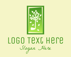 Greenhouse - Tree Leaf Frame logo design