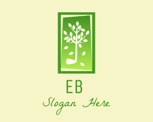 Organic - Tree Leaf Frame logo design