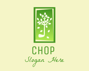 Green - Tree Leaf Frame logo design