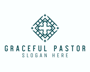 Pastor - Religious Diamond Cross logo design