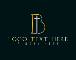 Christianity - Spiritual Religious Cross Letter B logo design