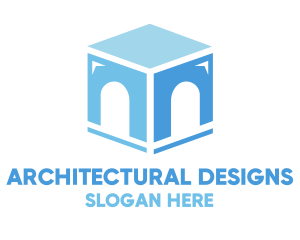 Arch - Blue Arch Cube logo design