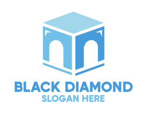 Blue Arch Cube logo design