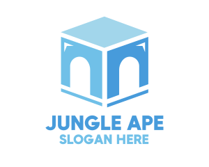 Blue Arch Cube logo design