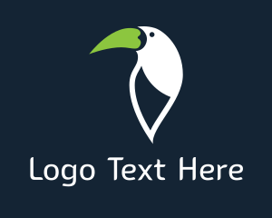 White - Green Bird Beak logo design