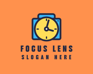 Lens Clock Timer logo design