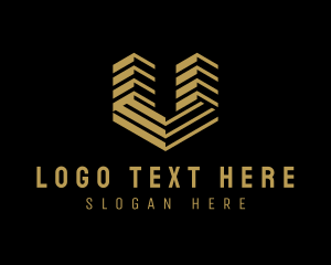 Condominium - Luxury Building Letter V logo design