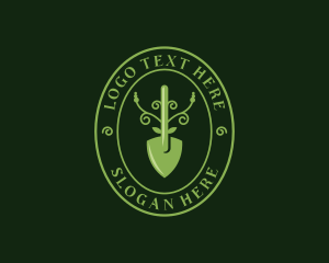 Garden Tools - Shovel Plant Farm logo design