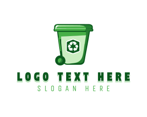 Recycling Bin - Garbage Bin Trash Recycle logo design