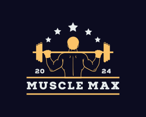 Bodybuilding - Muscle Barbell Bodybuilder logo design