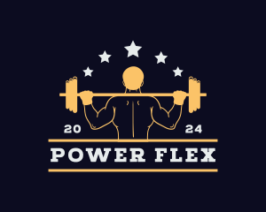 Muscle - Muscle Barbell Bodybuilder logo design