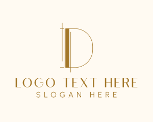 Gold Letter D Hotel logo design