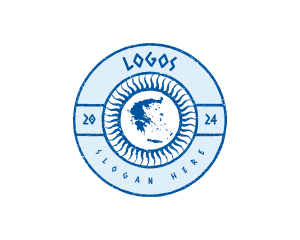 Island - Greece Map Geography logo design