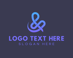 And - Gradient Knot Ampersand logo design