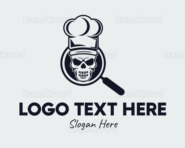 Skeleton Chef Magnifier Logo