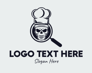 Fine Dining - Skeleton Chef Magnifier logo design