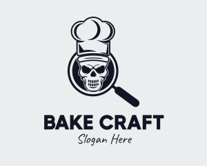 Skeleton Chef Magnifier logo design