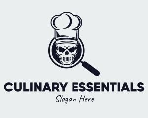 Skeleton Chef Magnifier logo design