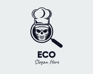 Diner - Skeleton Chef Magnifier logo design