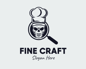 Skeleton Chef Magnifier logo design