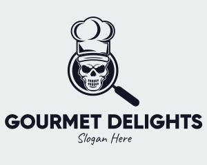 Skeleton Chef Magnifier logo design