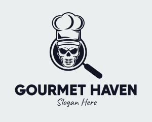 Skeleton Chef Magnifier logo design