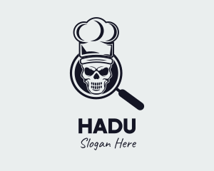 Baker - Skeleton Chef Magnifier logo design