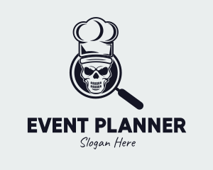Cooking - Skeleton Chef Magnifier logo design